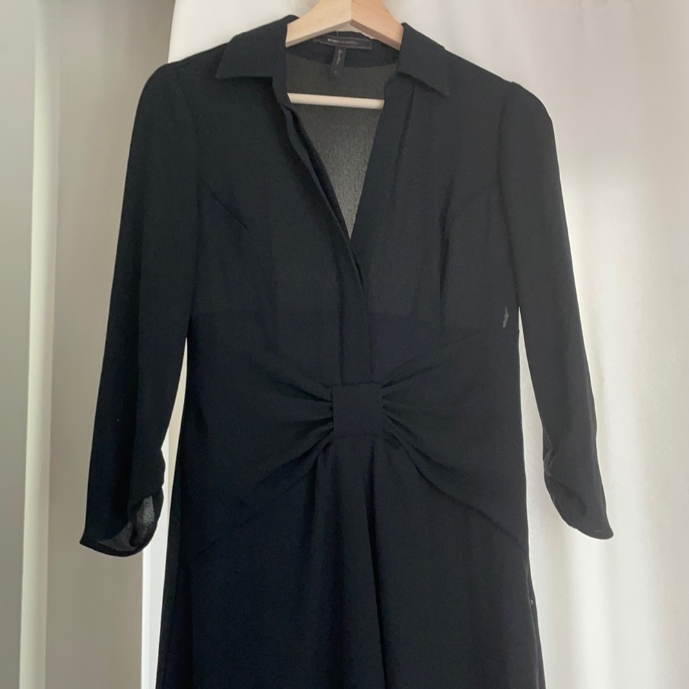 LBD, BCBG, quarter length sleeves, bow detail.